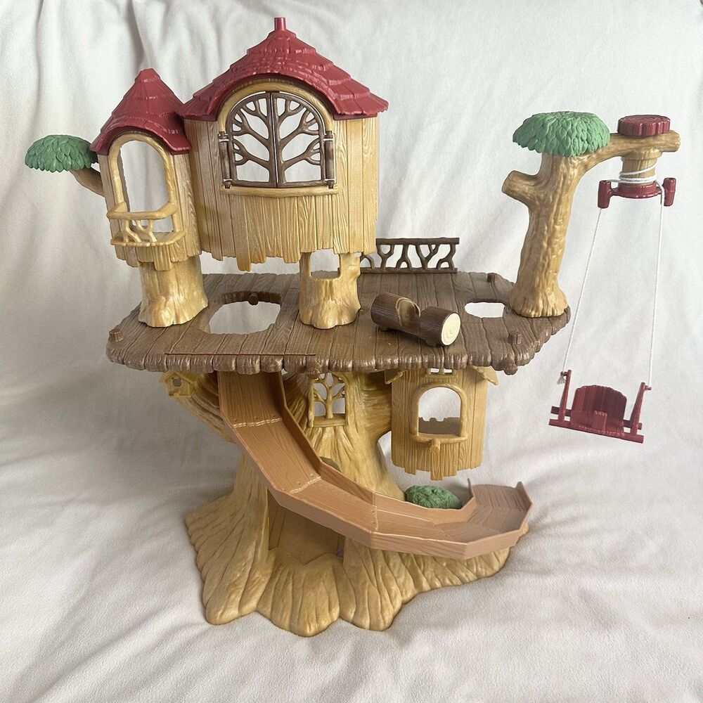 Epoch Sylvanian Family Treehouse Calico Critters Play Set Swing Slide Pretend